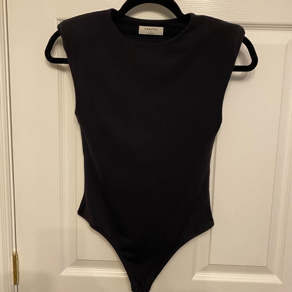Babaton Sleeveless Black Bodysuit Top